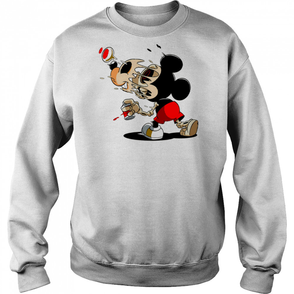 Melting Mickey Mouse Skeleton Street Art Cartoon Graphic shirt Sweatshirt