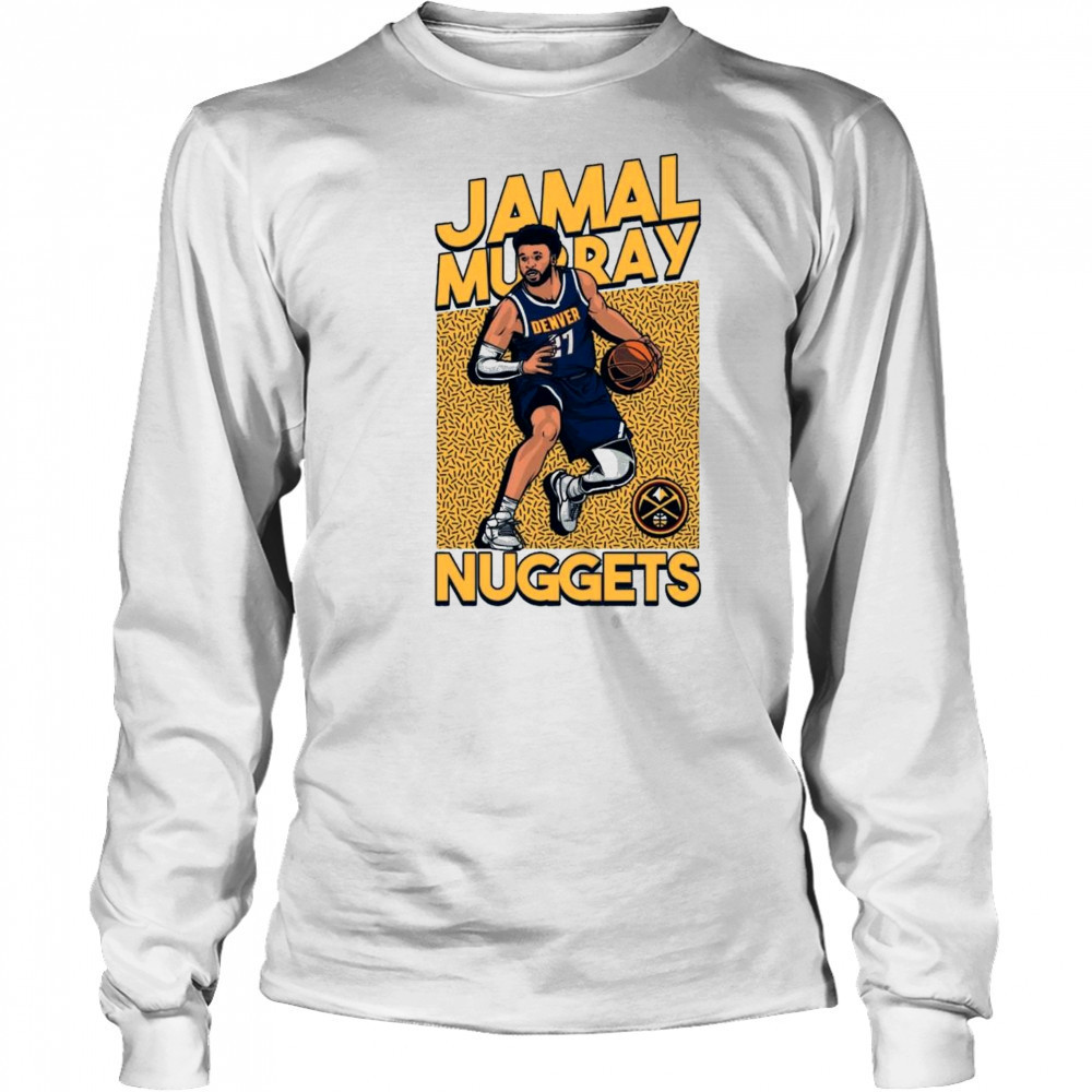 Nuggets #27 Jamal Murray In Action Shirt Long Sleeved