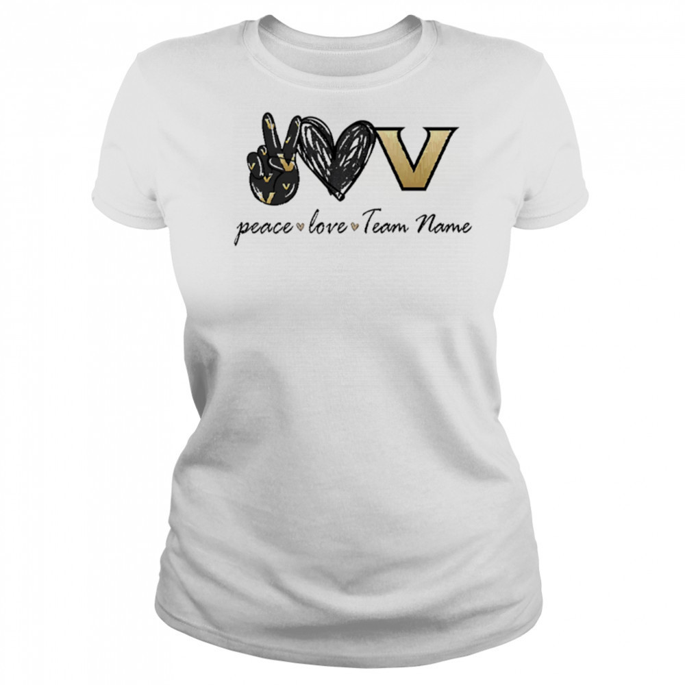 Personalized vanderbilt commodores peace love shirt Women's T-shirt