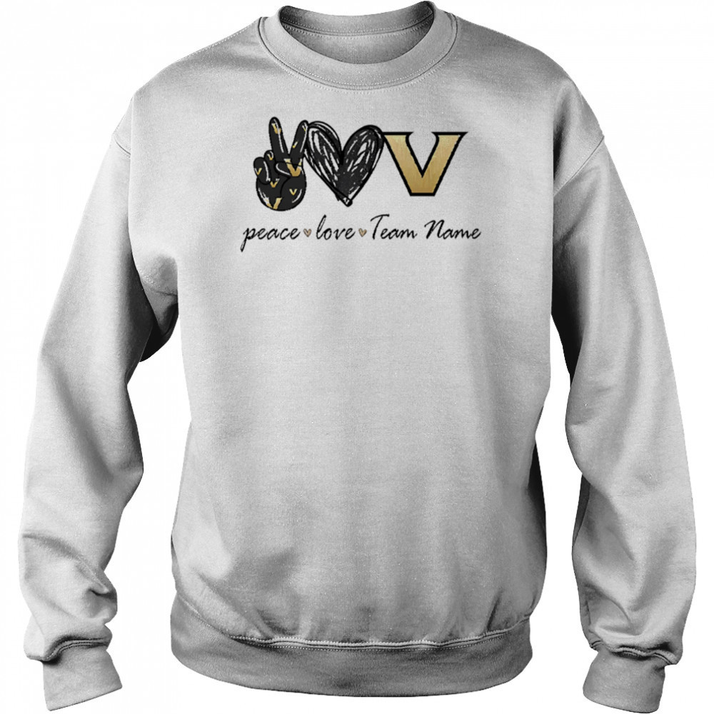 Personalized vanderbilt commodores peace love shirt Sweatshirt