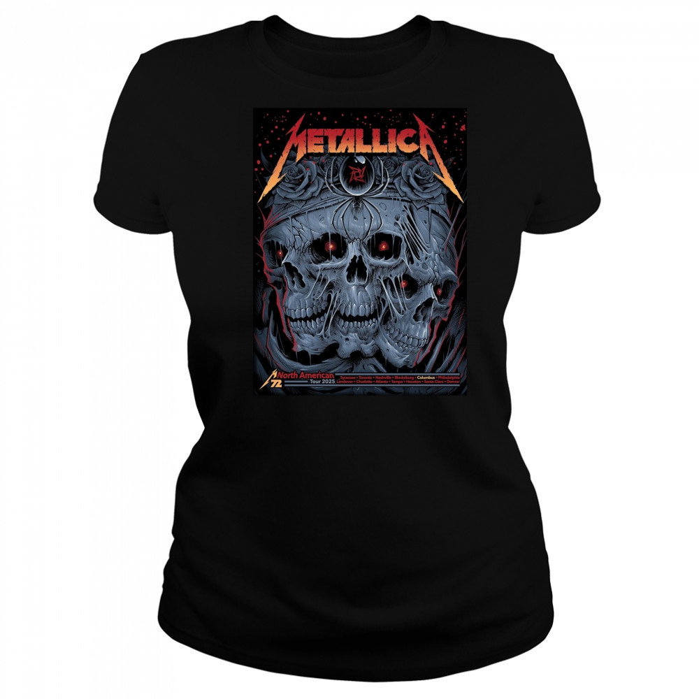 Poster Metallica North American Tour Syracuse Toronto Nashville Blacksburg Columbus Philadelphia 2025 t-shirt Women's T-shirt