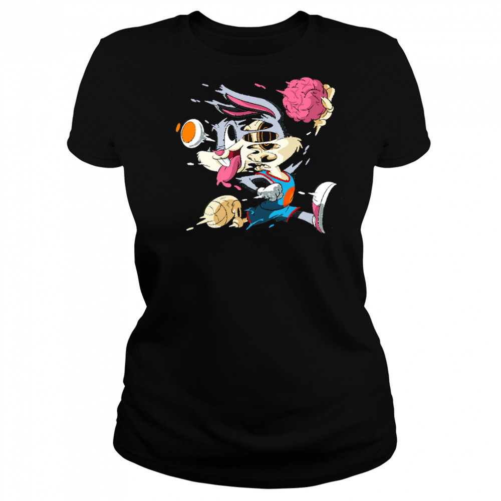 Rabbit Dunk Melting Skeleton Street Art Cartoon Graphic shirt Women's T-shirt