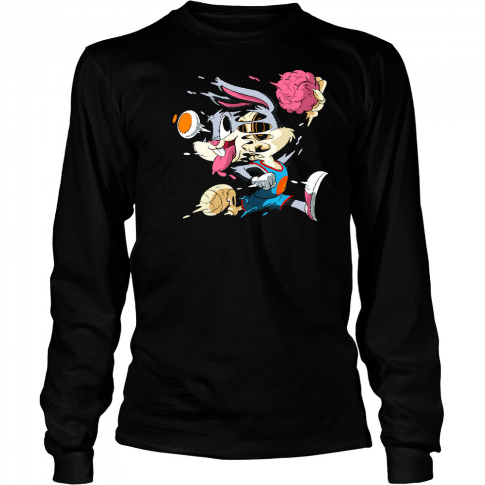 Rabbit Dunk Melting Skeleton Street Art Cartoon Graphic shirt Long Sleeved