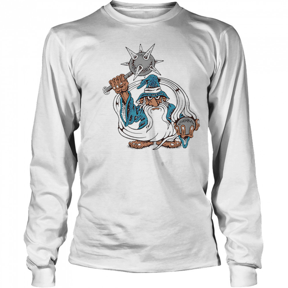 Sorcery Dept holding a mace shirt Long Sleeved