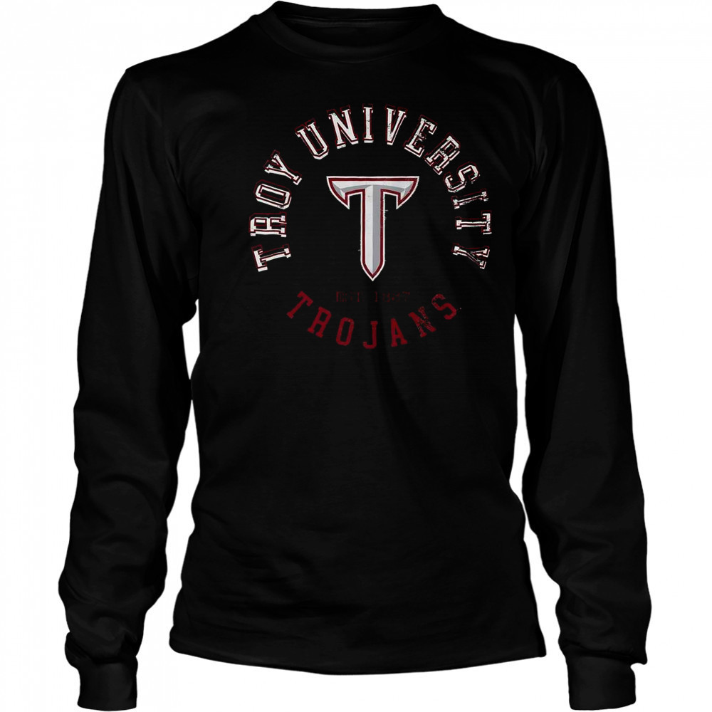 Troy Trojans Circle Vintage T-Shirt Long Sleeved
