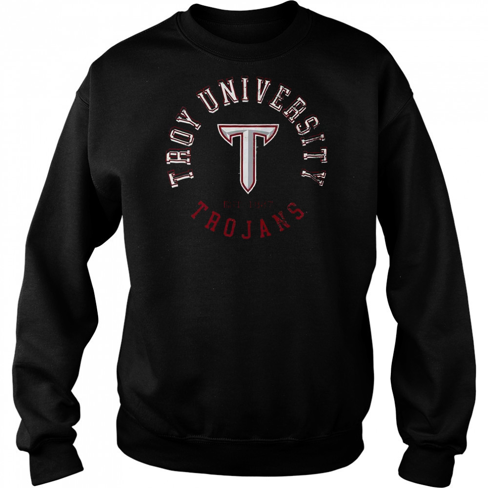 Troy Trojans Circle Vintage T-Shirt Sweatshirt