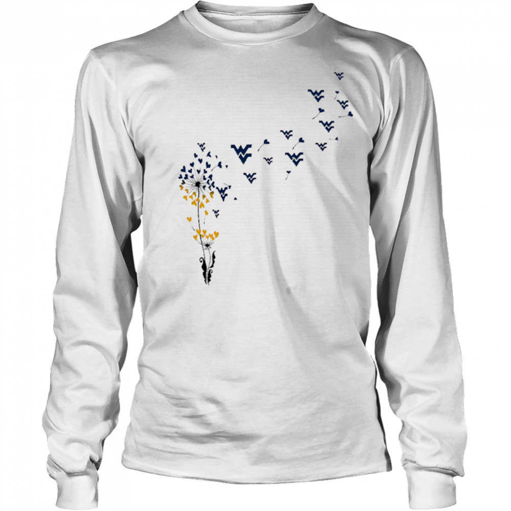 West Virginia Mountaineers Heart Dandelion shirt Long Sleeved