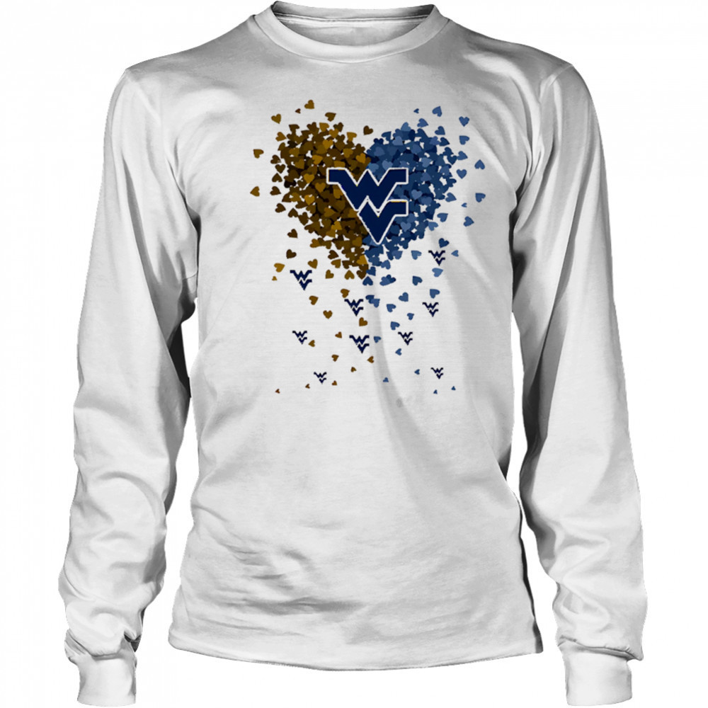 West Virginia mountaineers heart explosion shirt Long Sleeved