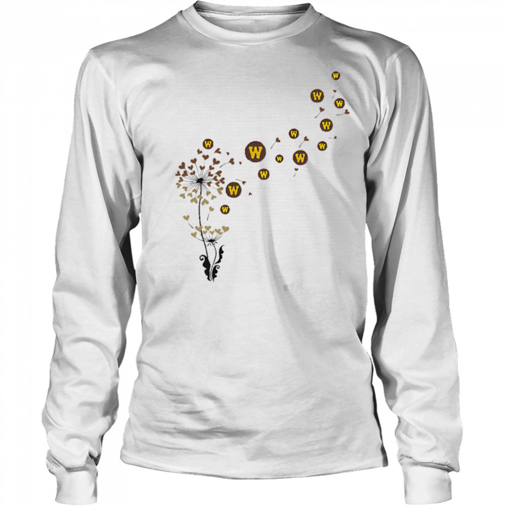 Western Michigan broncos heart dandelion shirt Long Sleeved