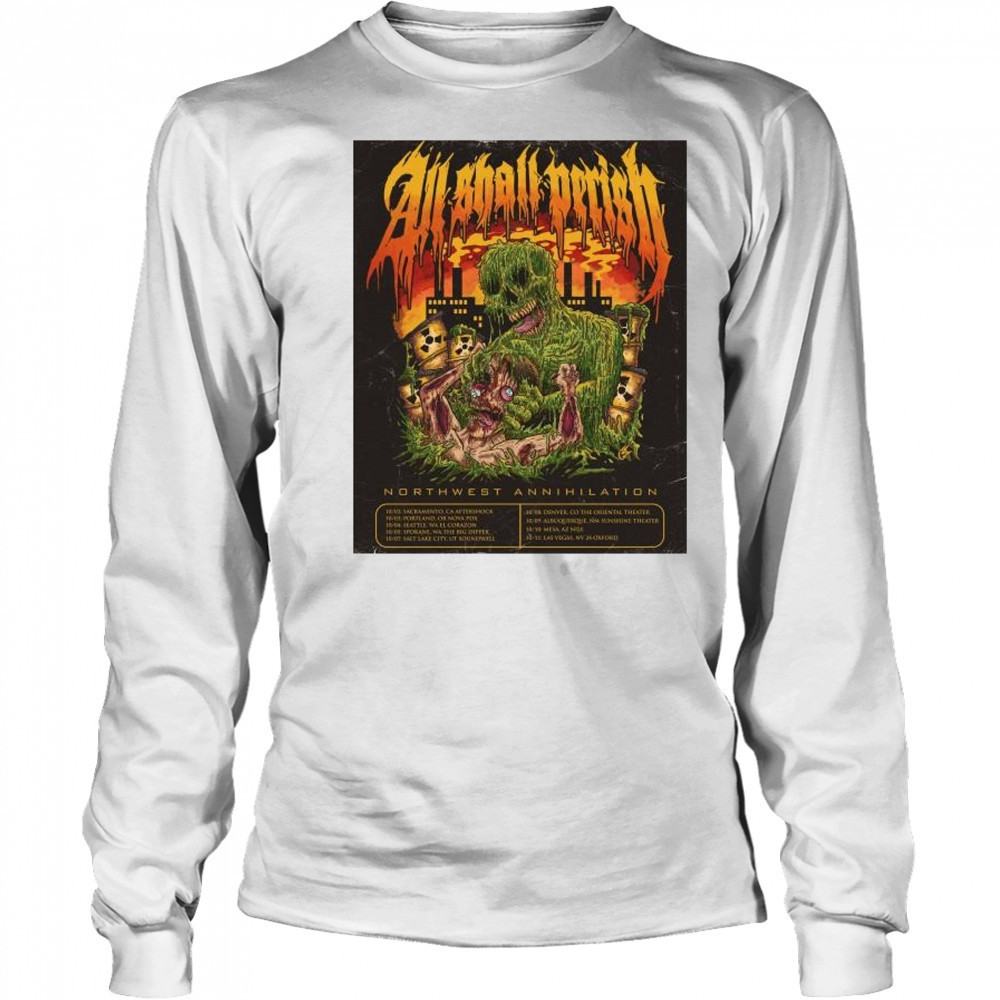 All Shall Perish Sunshine Theater Northwest Annihilation Oct 2025 t-shirt Long Sleeved