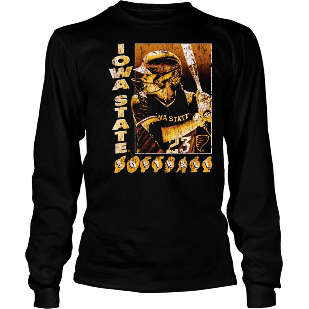 Angelina Allen Iowa State Cyclones Softball NCAA Division I Block Letter Vintage t-shirt Long Sleeved