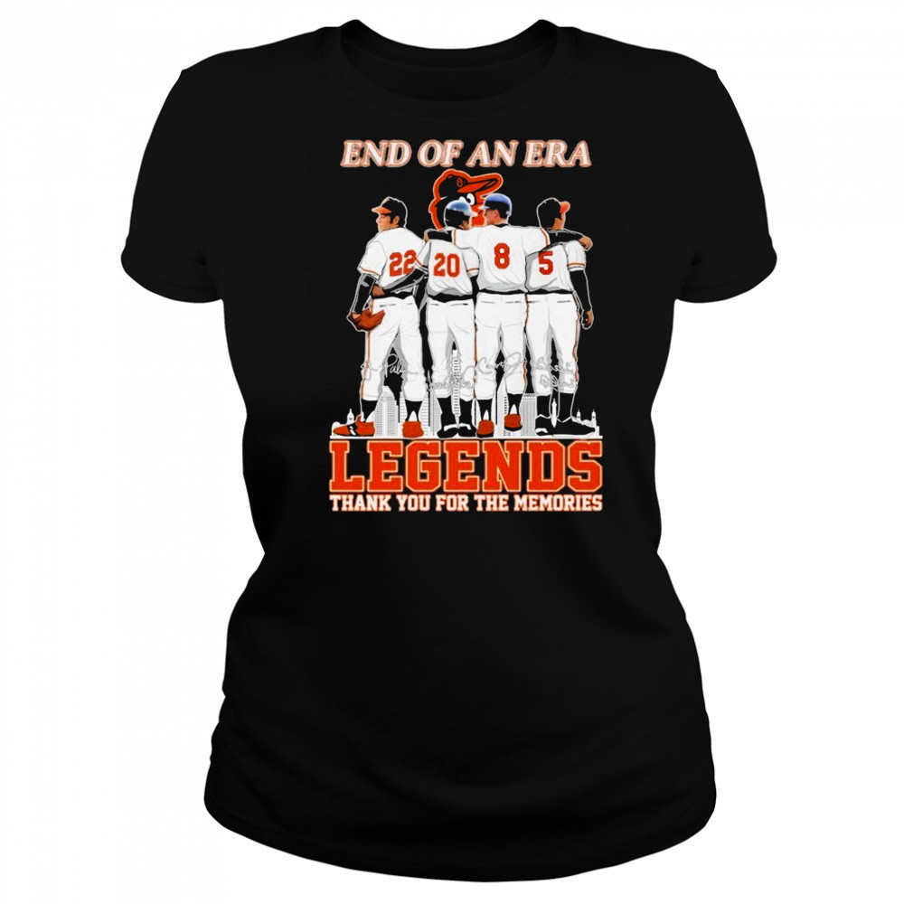Baltimore Orioles End Of An Era Legends Thank You For The Memories Signatures T-shirt Women's T-shirt