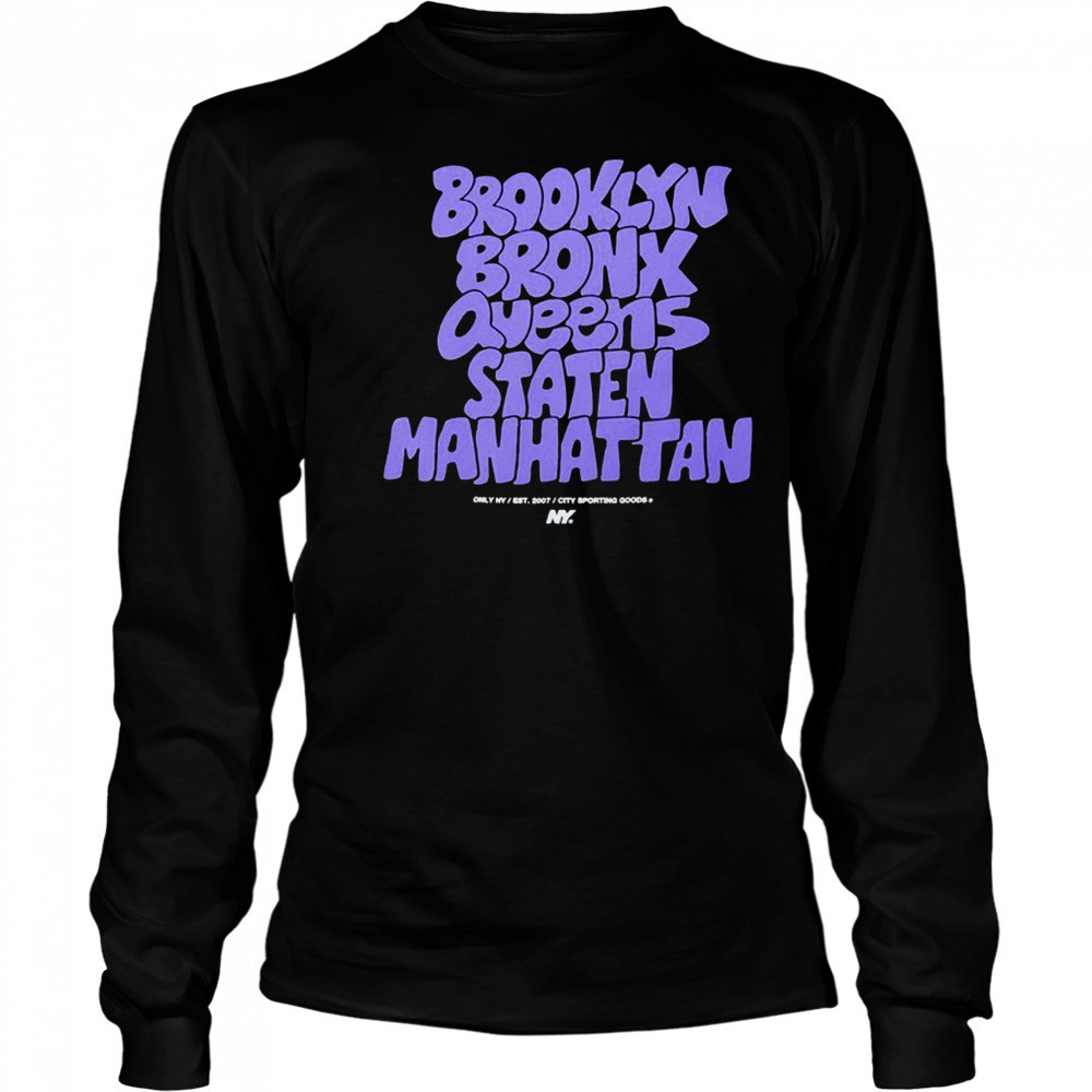 Brooklyn Bronx Queens Staten Manhattan Graffiti Boroughs T-shirt Long Sleeved