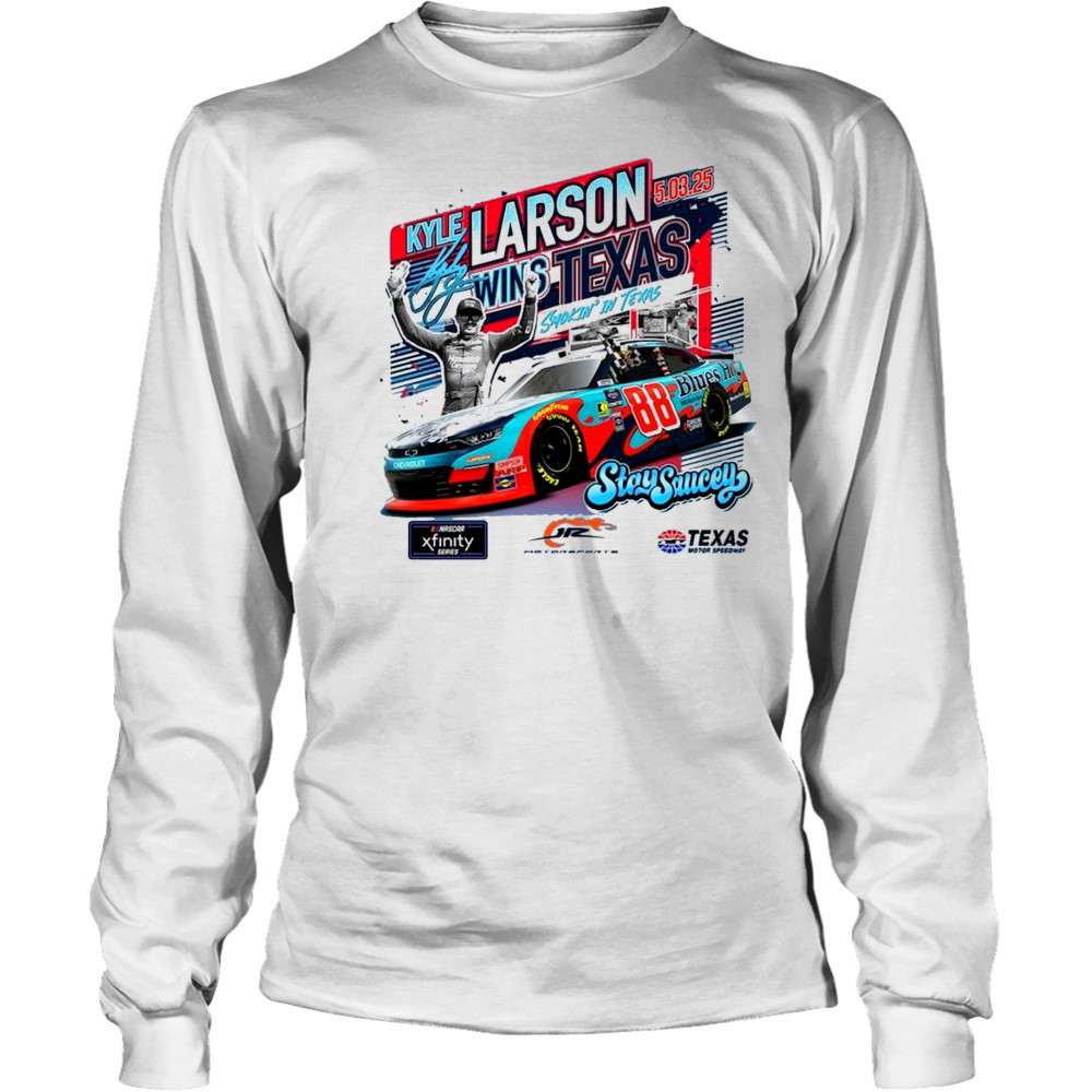 Checkered Flag Sports Kyle Larson 2025 Xfinity Series Andy’s Frozen Custard 300 Race Winner Texas Signature 2025 t-shirt Long Sleeved