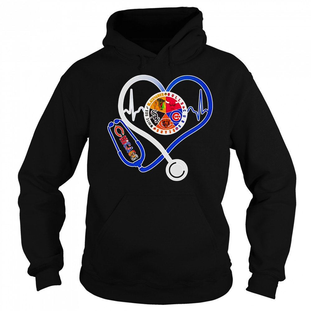 Chicago sports heart stethoscope shirt Hoodie