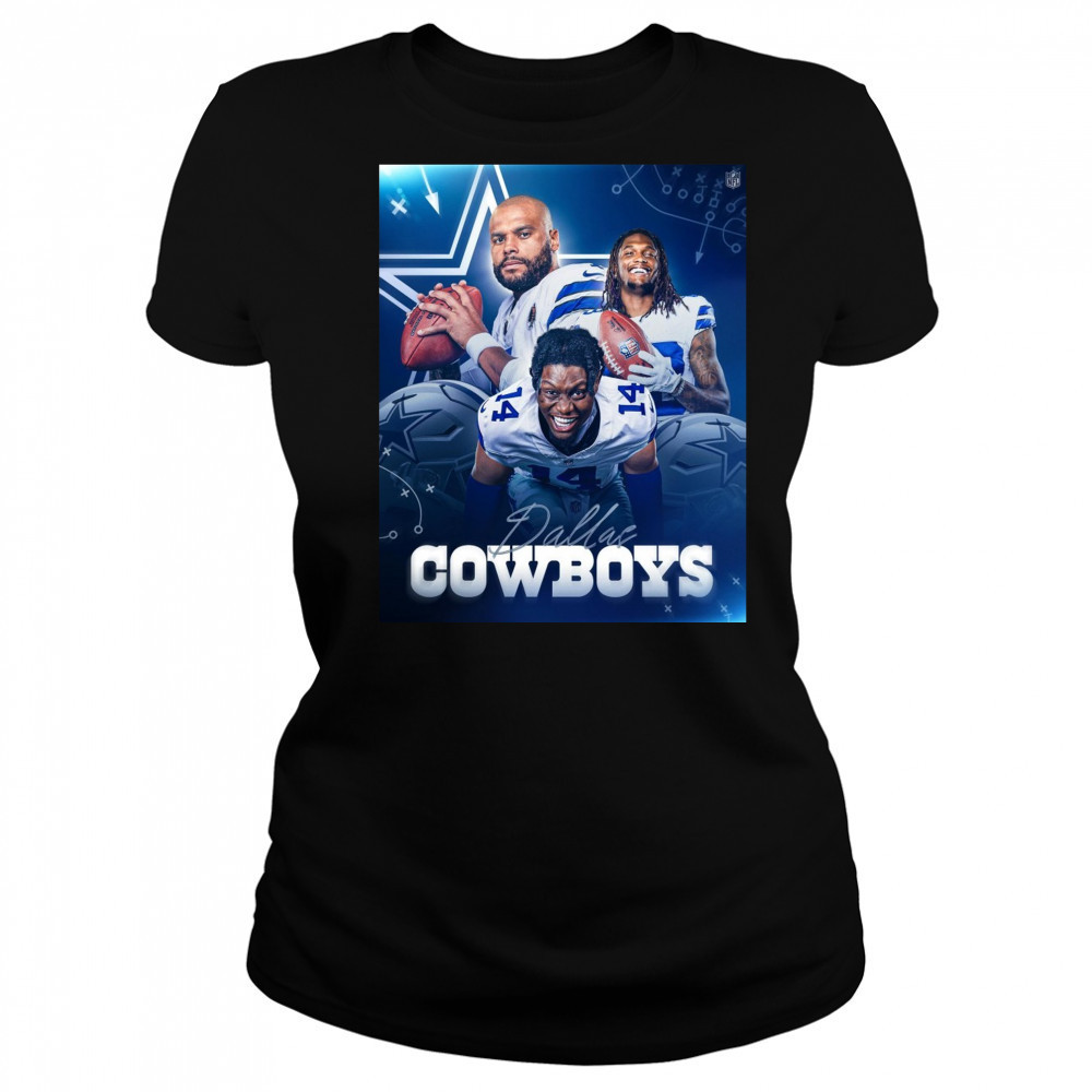 Dallas Cowboy CeeDee Lamb Dak Prescott There’s A New Trio In Dallas Poster t-shirt Women's T-shirt