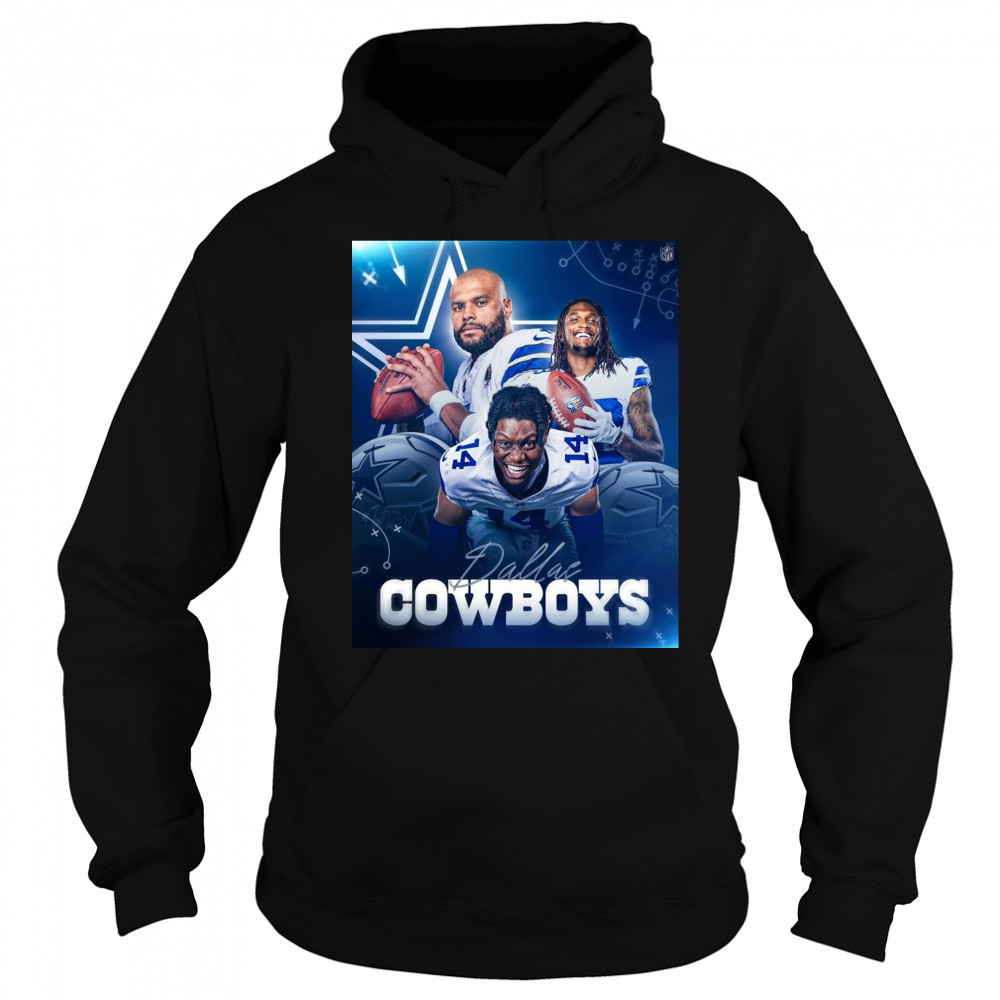 Dallas Cowboy CeeDee Lamb Dak Prescott There’s A New Trio In Dallas Poster t-shirt Hoodie