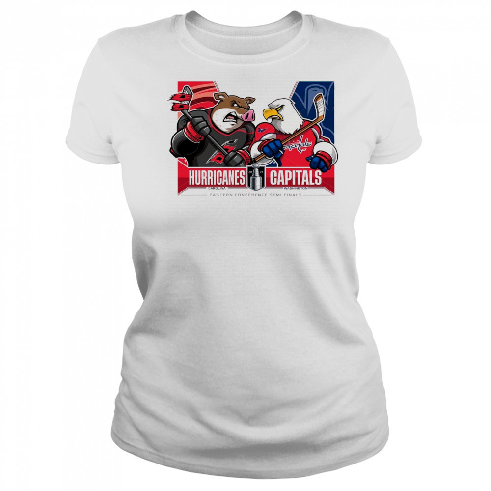 Dallas Stars Vs Carolina Hurricanes 2025 2nd Round Matchups Eastern Conference Semi Finals Mascot t-shirt Women's T-shirt