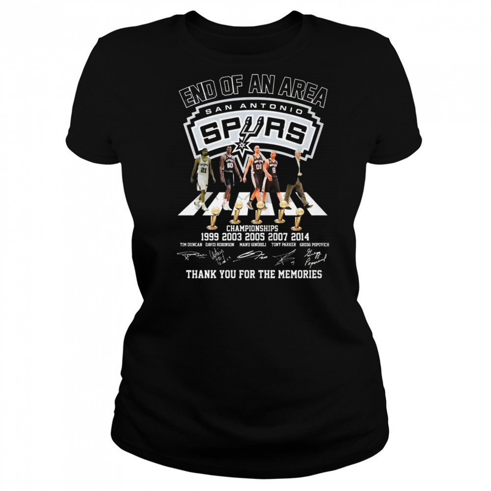 End Of An Area San Antonio Spurs Thank You For The Memories Walking Signature Shirt Women's T-shirt
