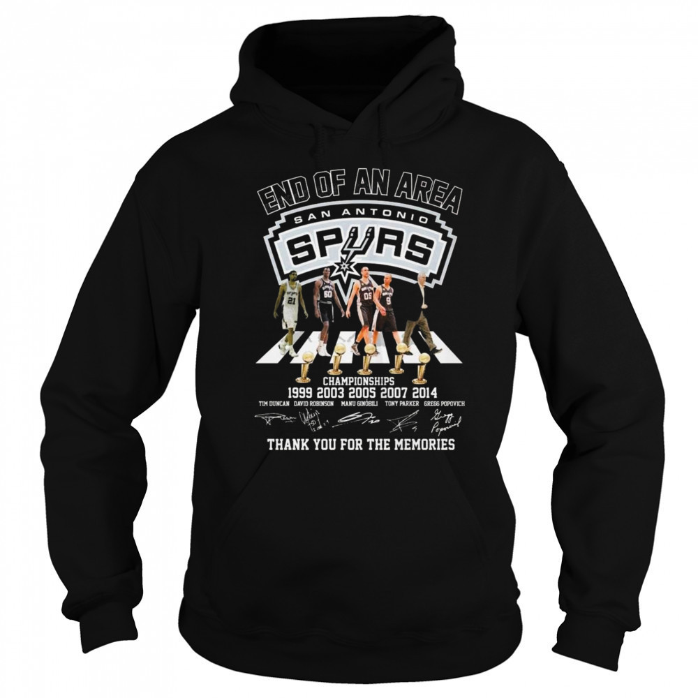 End Of An Area San Antonio Spurs Thank You For The Memories Walking Signature Shirt Hoodie