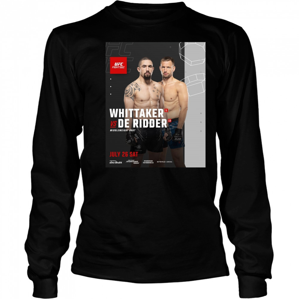 Fight Night Whittaker Vs De Ridder Middleweight Bout July 26 2025 Saturday Poster t-shirt Long Sleeved