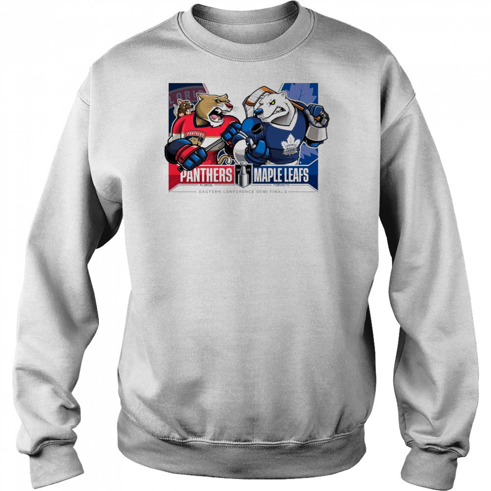Florida Panthers Vs Toronto Maple Leafs 2025 2nd Round Matchups Eastern Conference Semi Finals Mascot t-shirt Sweatshirt