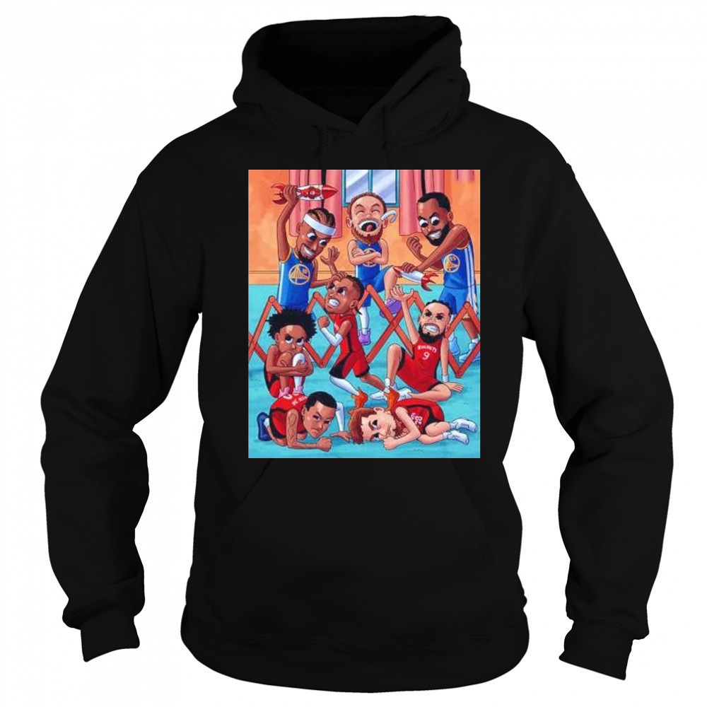 Golden State Warriors victory Houston Rockets 2025 NBA Playoffs cartoon shirt Hoodie