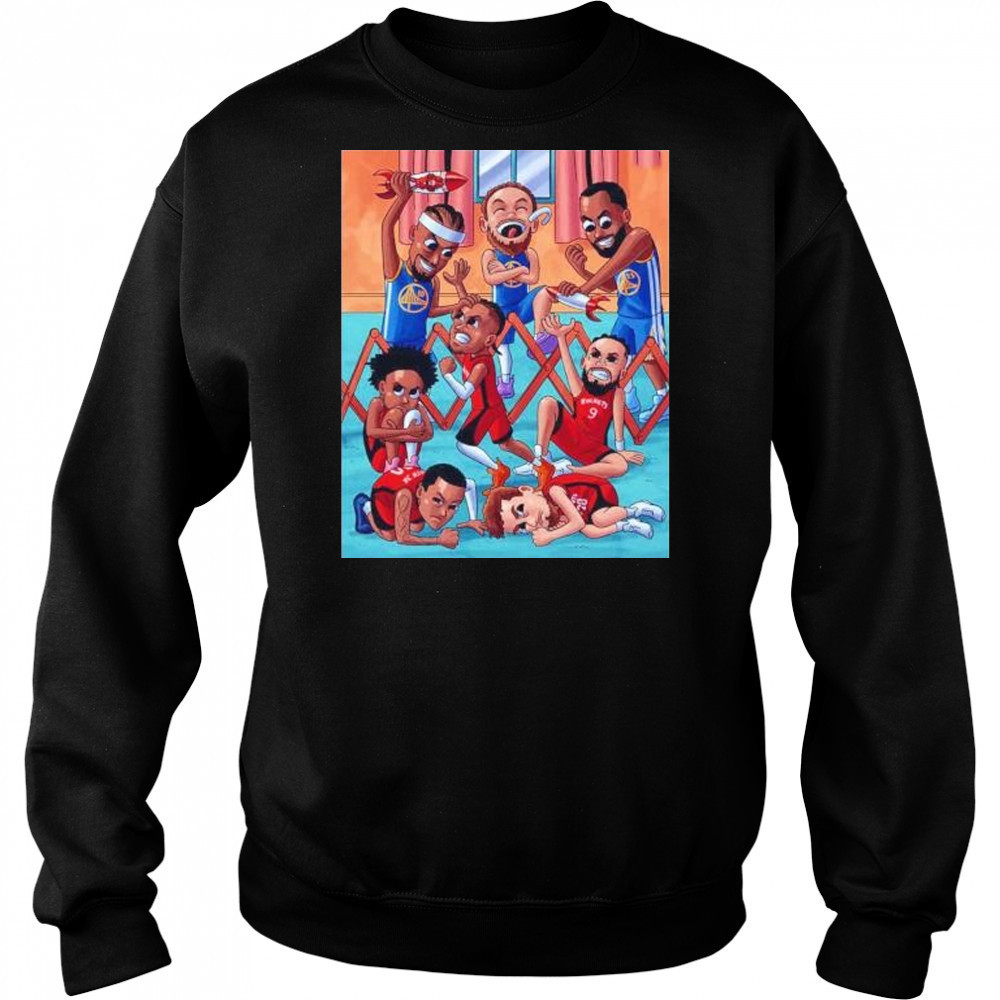 Golden State Warriors victory Houston Rockets 2025 NBA Playoffs cartoon shirt Sweatshirt