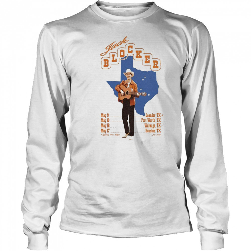 Jack Blocker Spring Tour 2025 Texas Map T-shirt Long Sleeved