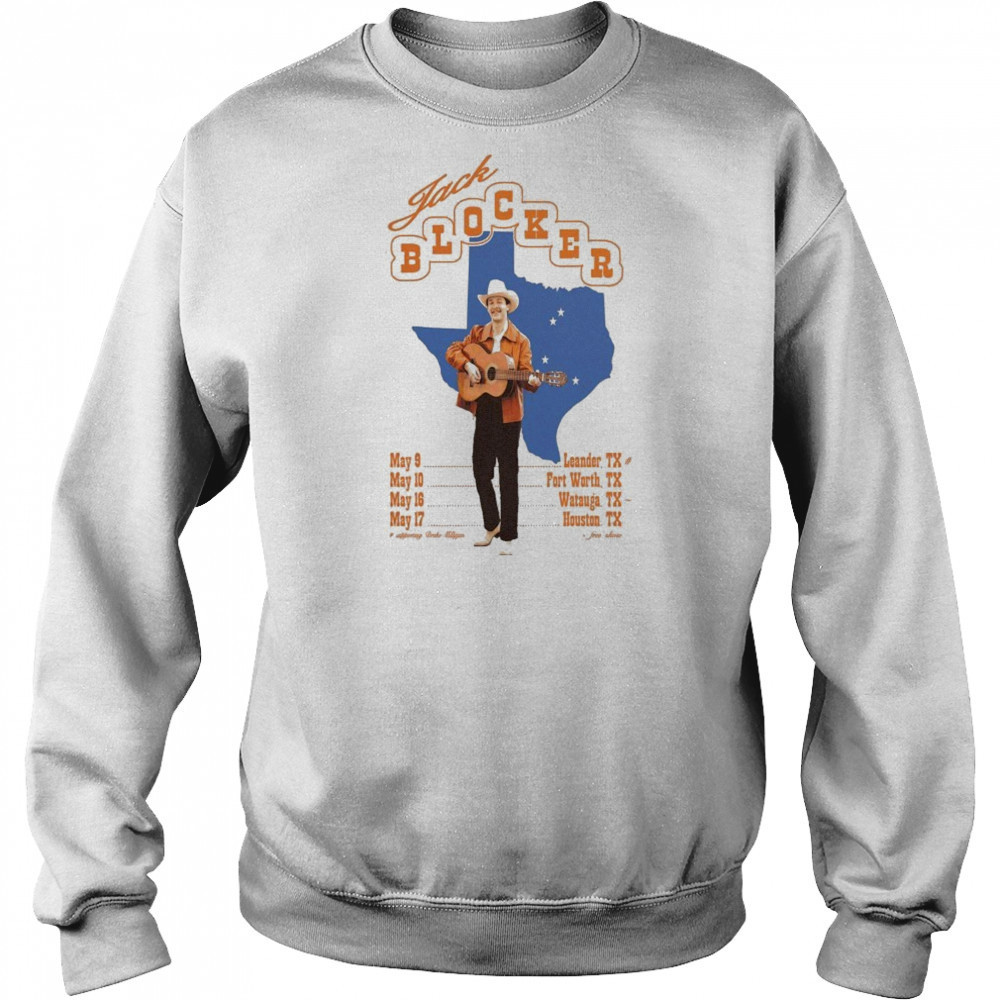 Jack Blocker Spring Tour 2025 Texas Map T-shirt Sweatshirt