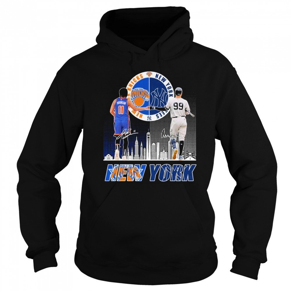 Jalen Brunson X Aaron Judge New York Knicks New York Yankees Signatures T-shirt Hoodie