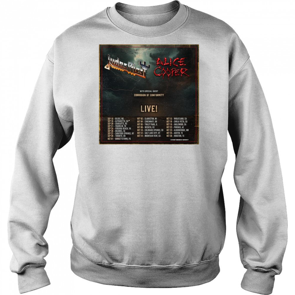 Judas Priest – Alice Cooper with Corrosion Of Conformity Sept and Oct 2025 t-shirt Sweatshirt