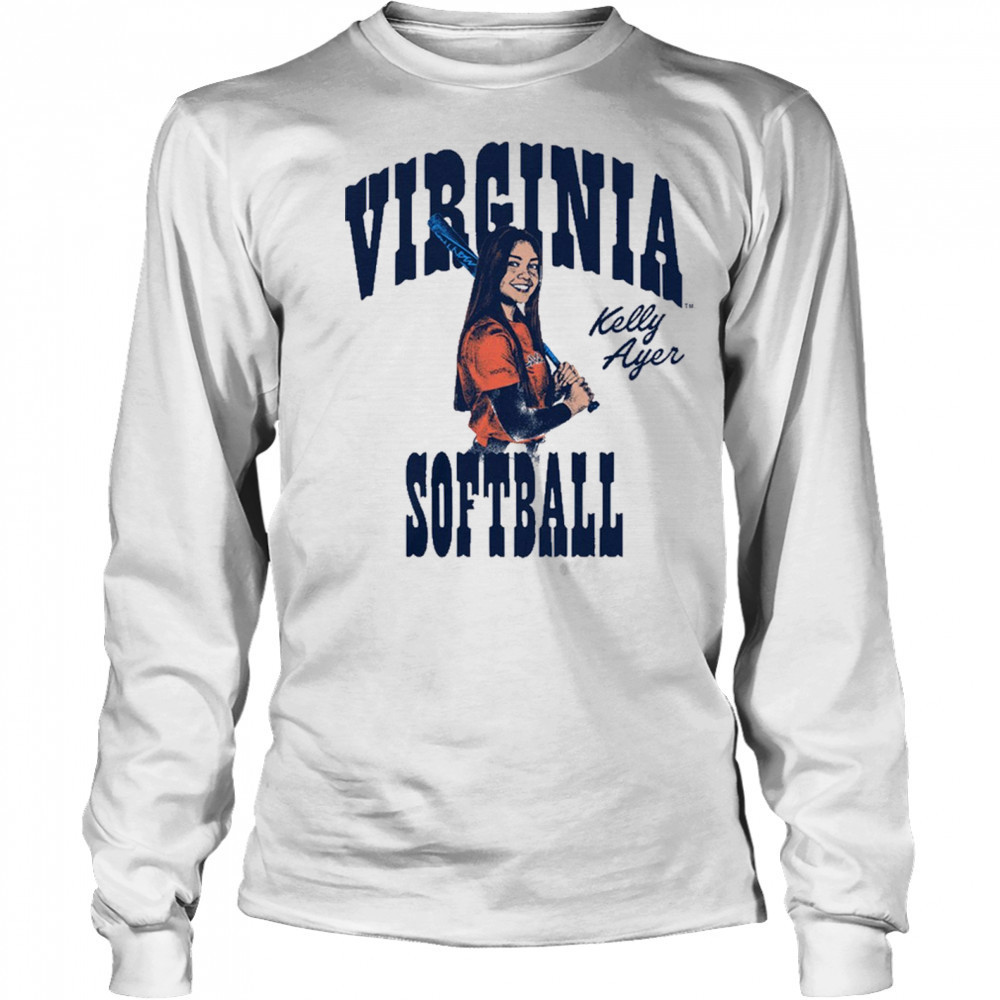 Kelly Ayer Box Letter Virginia Cavaliers Softball NCAA Division I Graphic t-shirt Long Sleeved