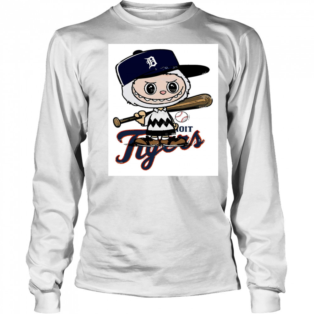 Labubu Charlie Brown Detroit Tigers shirt Long Sleeved