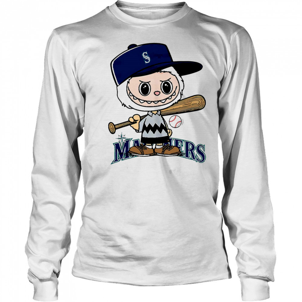 Labubu Charlie Brown Seattle Mariners shirt Long Sleeved