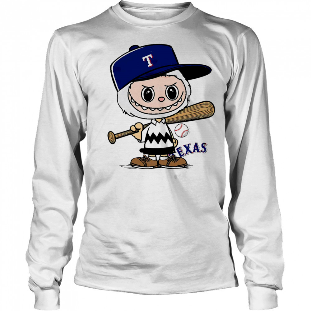 Labubu Charlie Brown Texas Rangers shirt Long Sleeved