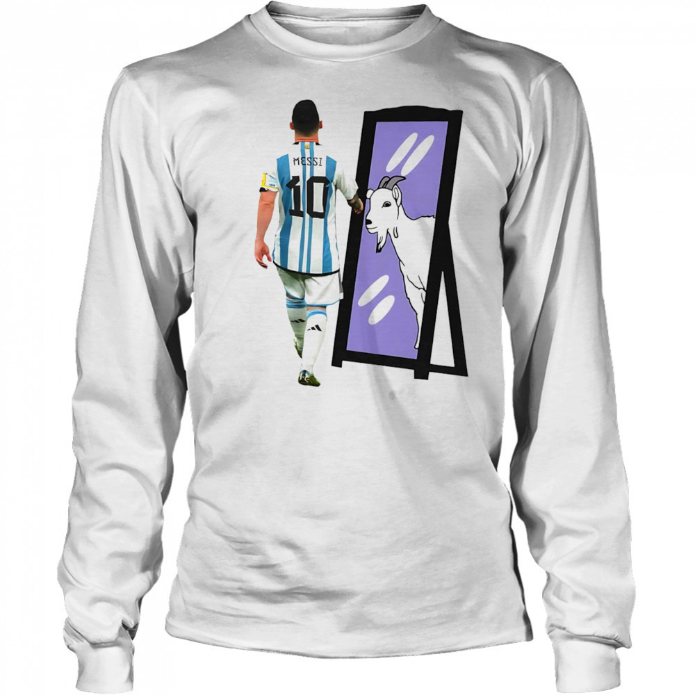 Lionel Messi Goat mirror shirt Long Sleeved