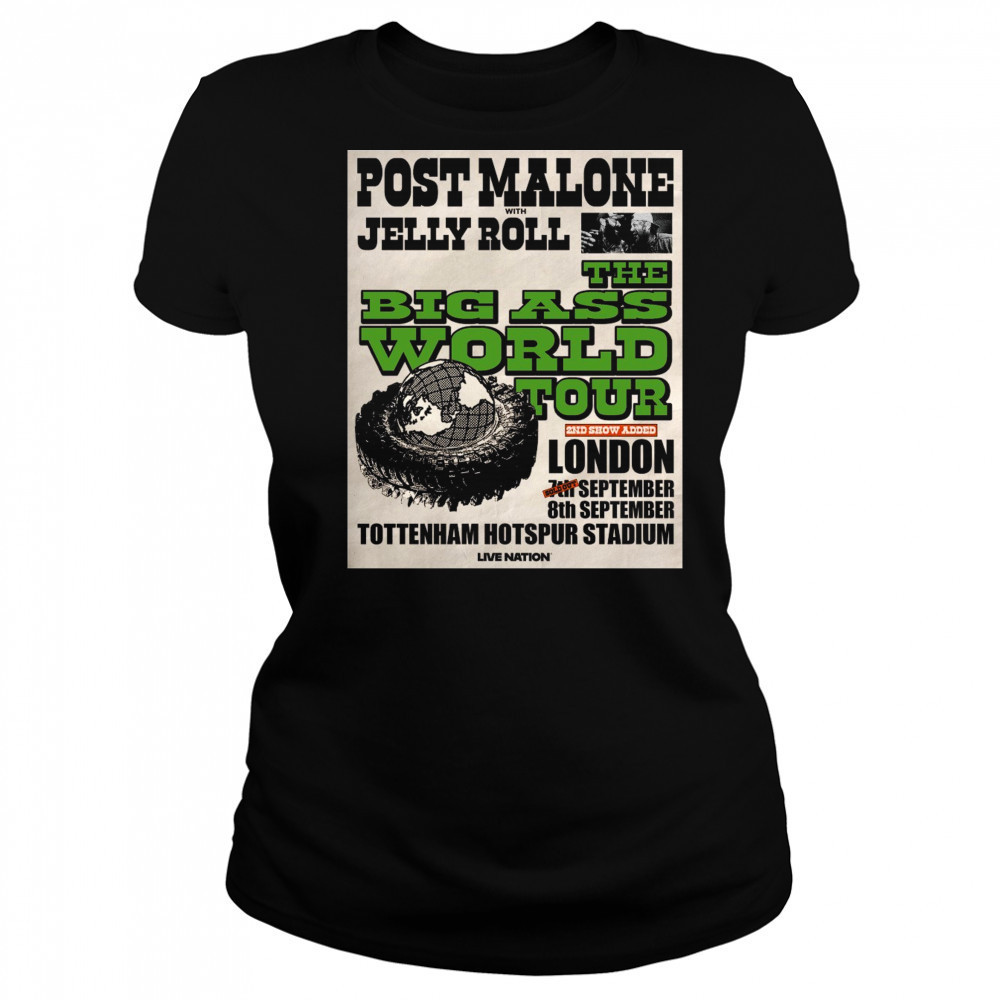 Malone With Jelly Roll The Big Ass World Tour London Tottenham Hotspur Stadium Sept 2025 Poster t-shirt Women's T-shirt