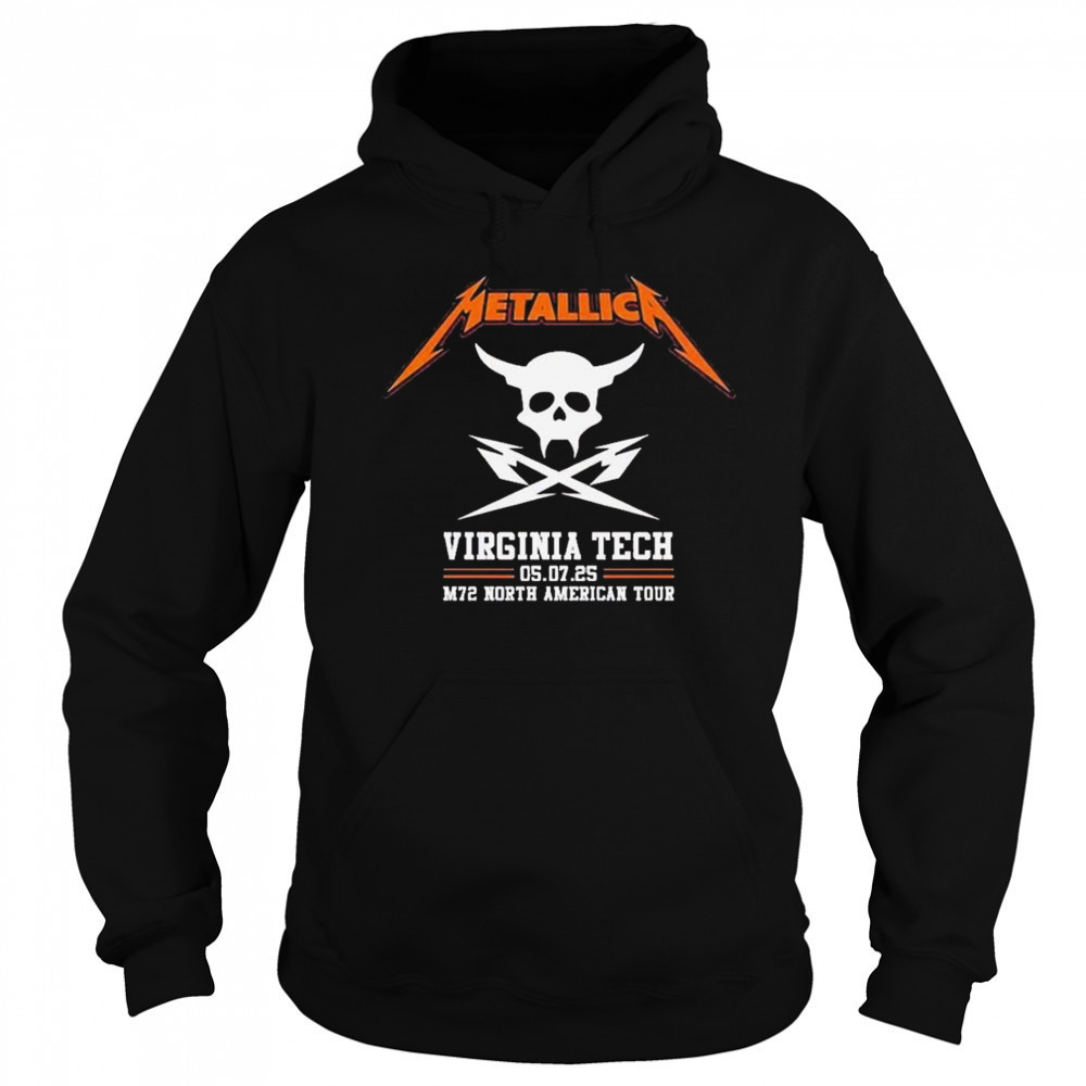 Metallica M72 North American Tour 2025 Merch Pop Up Virginia Tech Exit Light Enter Night Shirt Hoodie