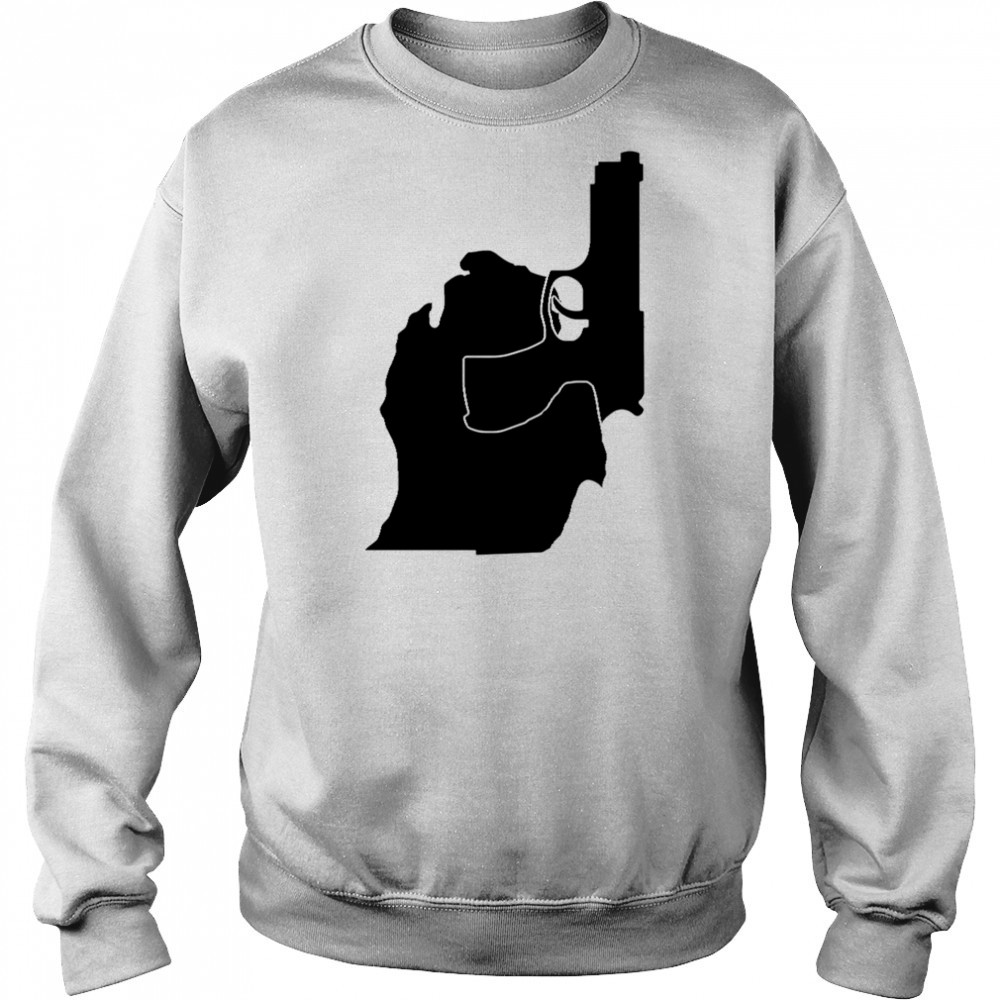 Michigan mitten with gun design shirt Sweatshirt