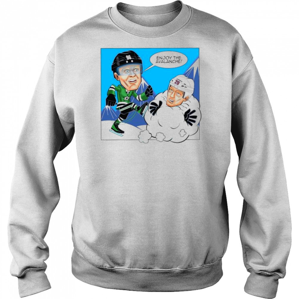 Mikko Rantanen Dallas Stars kick Nathan MacKinnon Colorado Avalanche cartoon shirt Sweatshirt