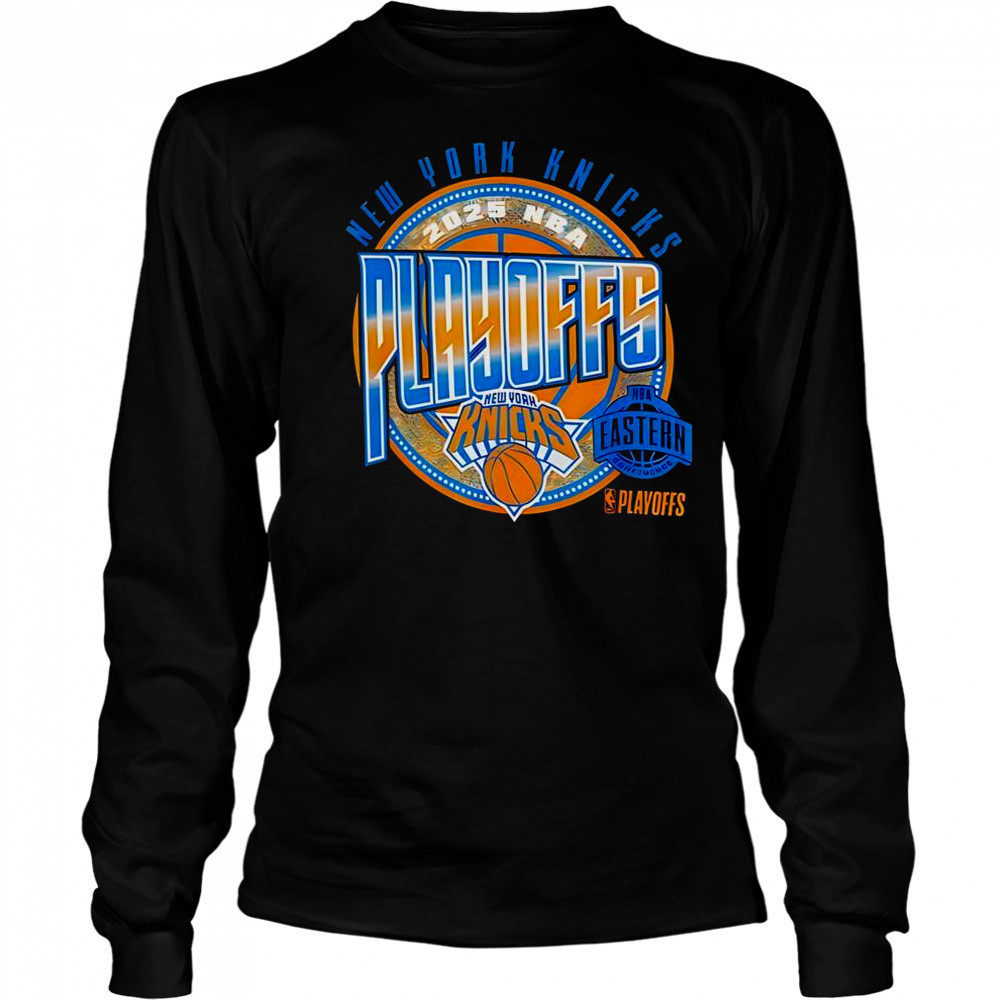 New York Knicks Basketball 2025 Playoffs Game Day T-Shirt Long Sleeved