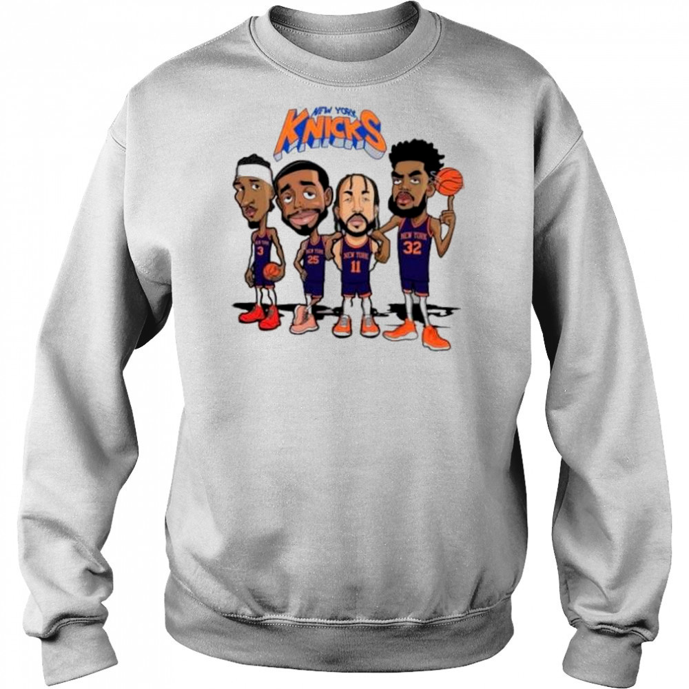 New York Knicks Josh Hart Mikal Bridges Jalen Brunson and Karl-Anthony Towns cartoon shirt Sweatshirt