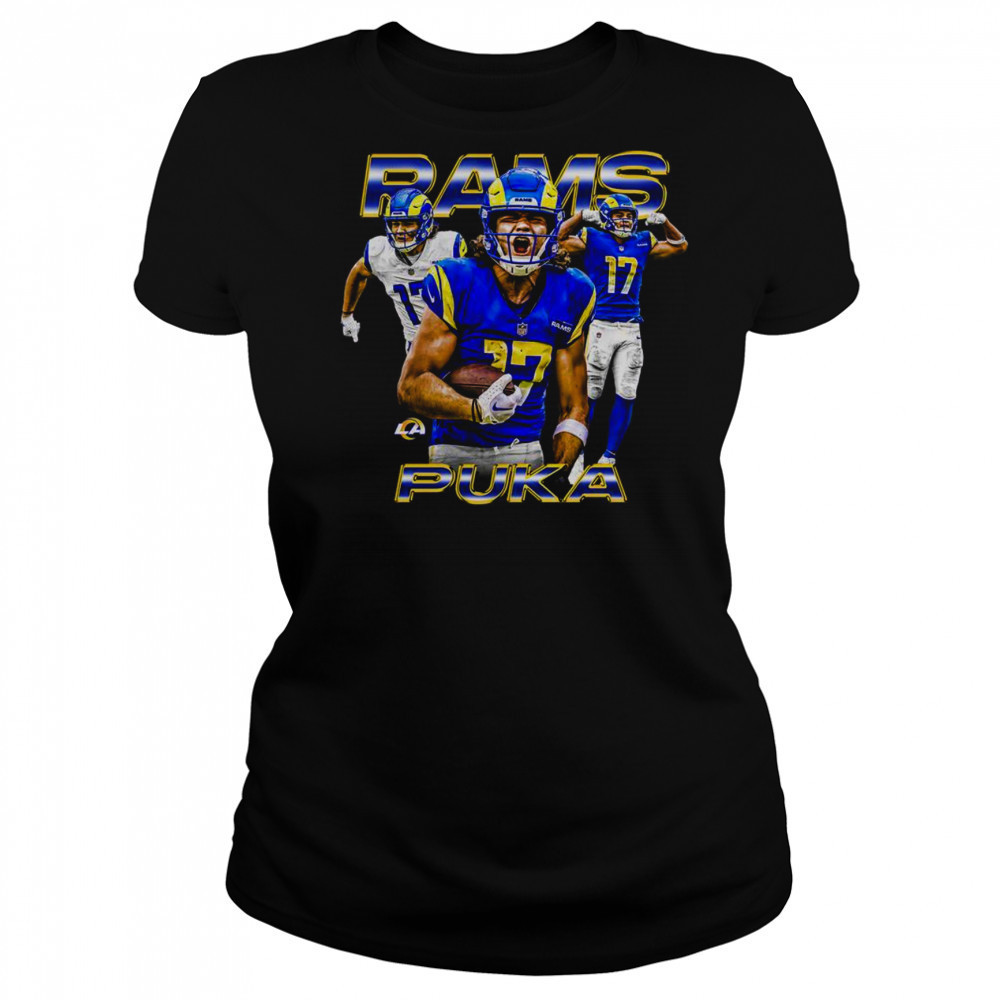 Official Puka Nacua Black Los Angeles Rams Notorious Player T-Shirt Women's T-shirt
