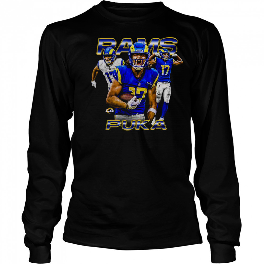 Official Puka Nacua Black Los Angeles Rams Notorious Player T-Shirt Long Sleeved