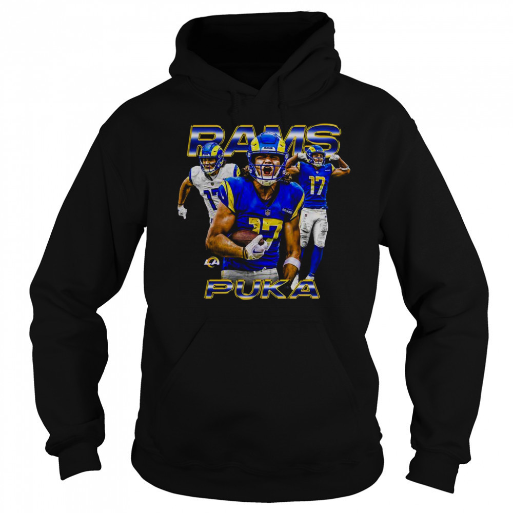 Official Puka Nacua Black Los Angeles Rams Notorious Player T-Shirt Hoodie