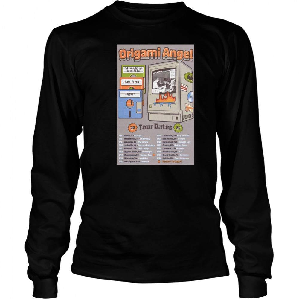 Origami Angel Tour Dates 2025 t-shirt Long Sleeved