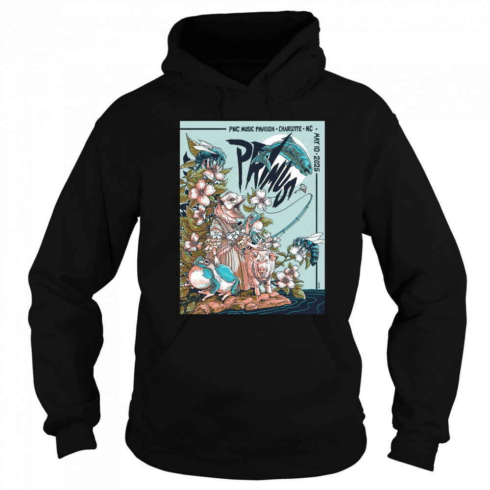 Primus May 10 2025 Event By Kaia Sauter At PNC Music Pavilion Charlotte NC T-shirt Hoodie