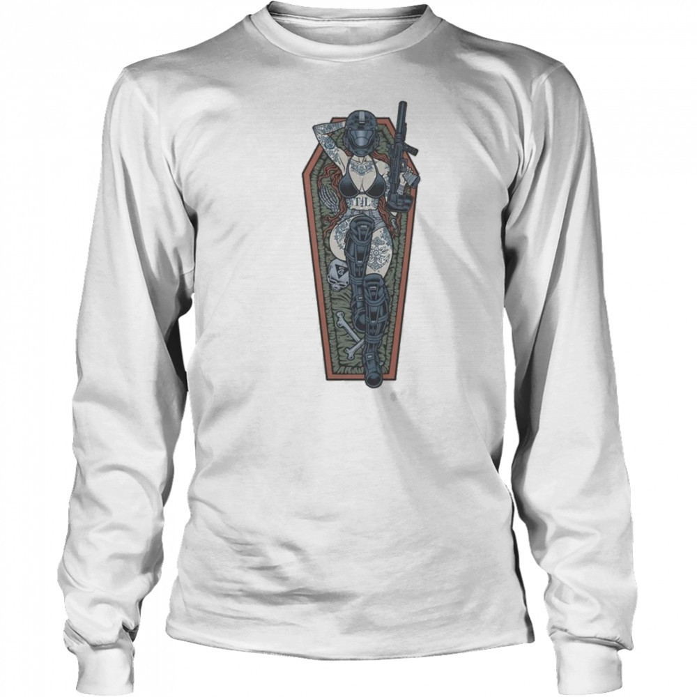 Space Siren Threat Llama T-shirt Long Sleeved