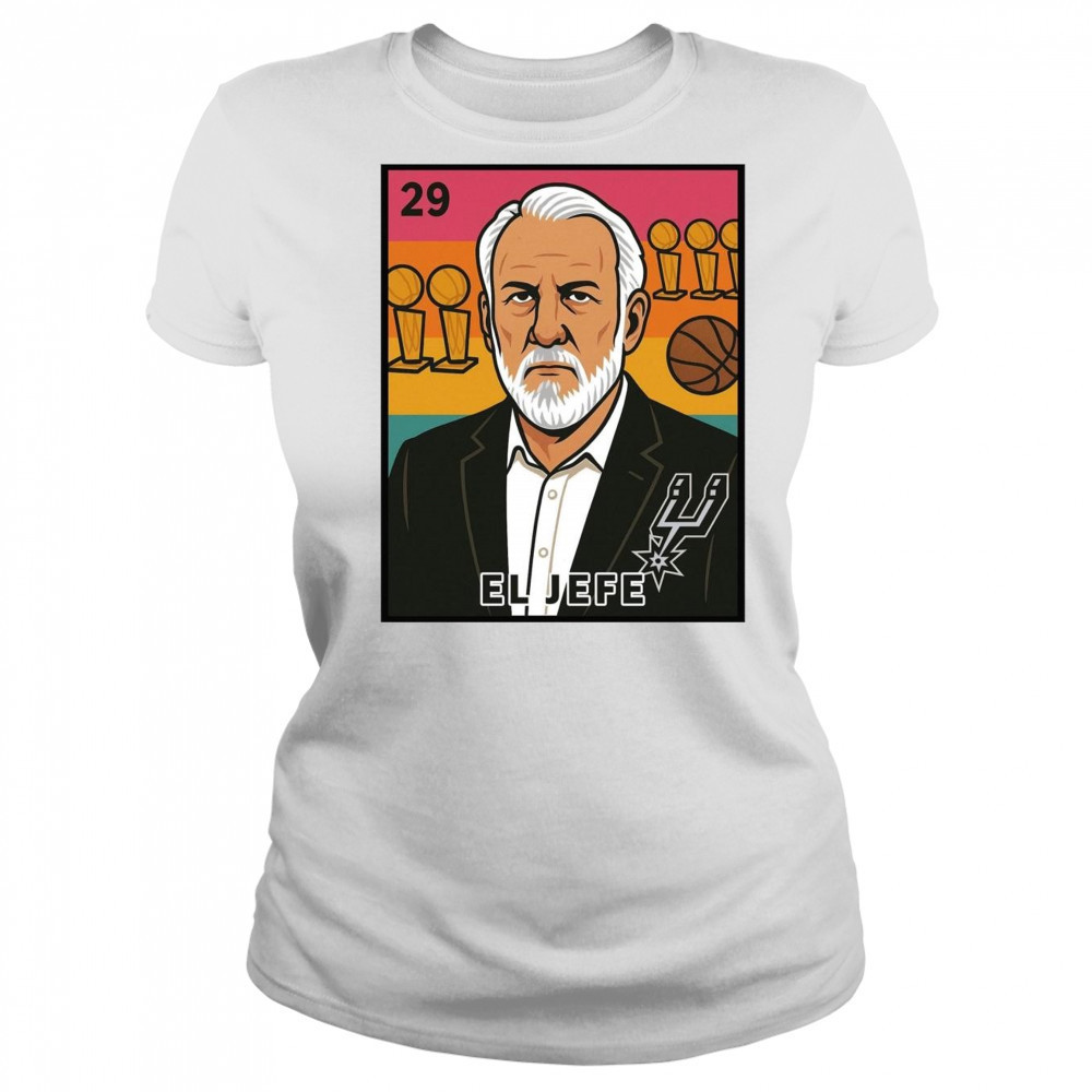 Spurnandez El Jefe Porvida Gregg Popovich San Antonio Spurs Retro Poster t-shirt Women's T-shirt